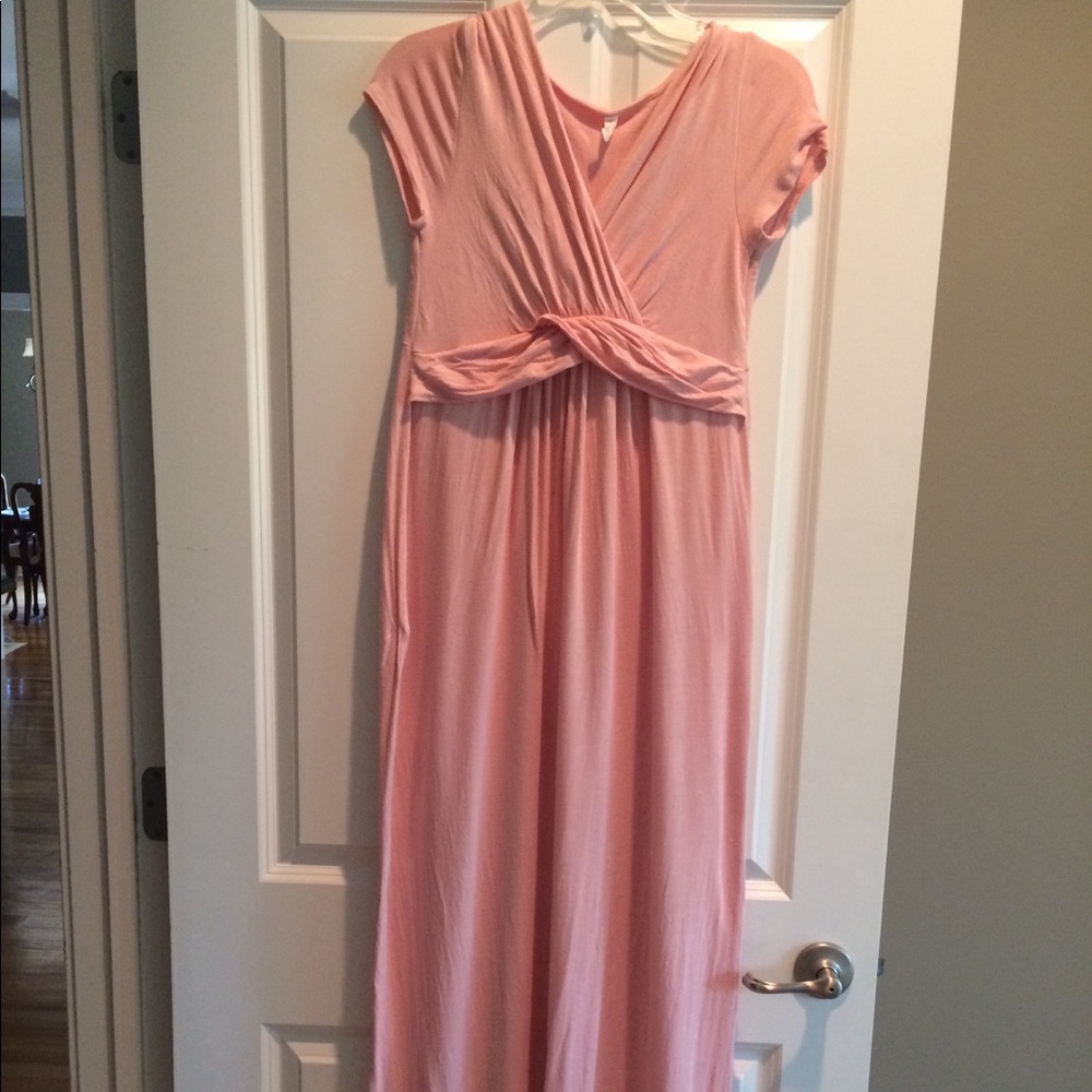 Pink blush maternity dress